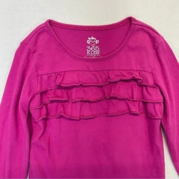 Pink Ruffle Long Sleeve Tee girls Size 6 - Picture 2 of 5